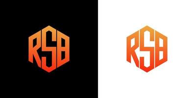 RSB Letter Logo Design Polygon Monogram Icon Vector Template