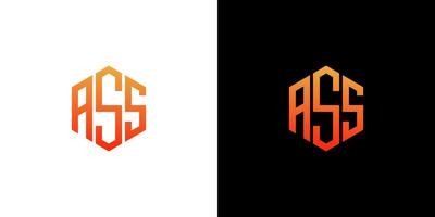 ASS Letter Logo Design polygon Monogram Icon Vector Template