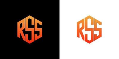 RSS Letter Logo Design Polygon Monogram Icon Vector Template