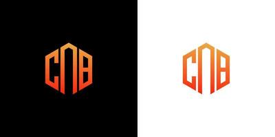 CNB Letter Logo Design polygon Monogram Icon Vector Template