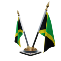 Jamaica 3d illustration Double V Desk Flag Stand png