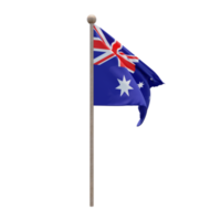 Australia 3d illustrazione bandiera su polo. legna pennone png