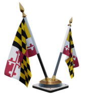 maryland illustration 3d double v support de drapeau de bureau png