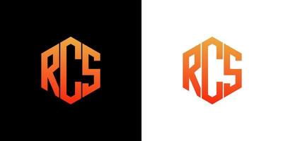 RCS Letter Logo Design Polygon Monogram Icon Vector Template
