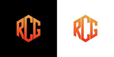 plantilla de vector de icono de monograma de polígono de diseño de logotipo de letra rcg