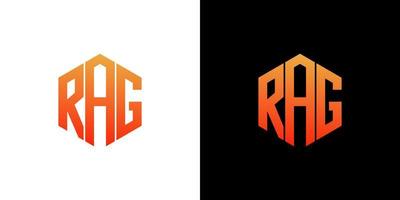 RAG Letter Logo Design Polygon Monogram Icon Vector Template