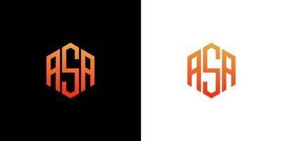 ASA Letter Logo Design polygon Monogram Icon Vector Template