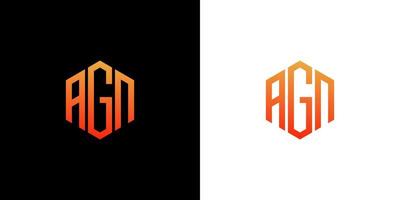 AGN Letter Logo Design polygon Monogram Icon Vector Template