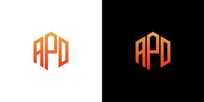 APD Letter Logo Design polygon Monogram Icon Vector Template