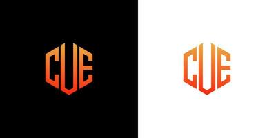 CUE Letter Logo Design polygon Monogram Icon Vector Template