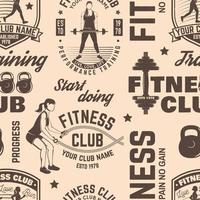 Fitness club seamless pattern or background. Vector illustration.