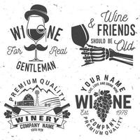 Set of winer company badge, sign or label. Vector illustration.