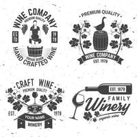 Set of winer company badge, sign or label. Vector illustration.