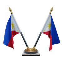 filipinas 3d ilustración doble v soporte de bandera de escritorio png