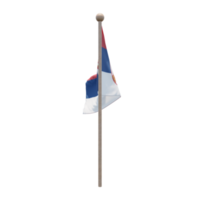 bandeira de ilustração 3d sérvia no poste. mastro de madeira png
