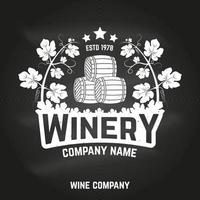 Winery badge, sign or label. Vector illustration.