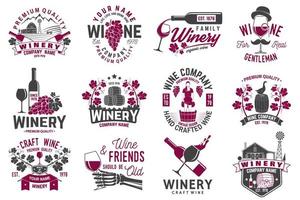 Set of winer company badge, sign or label. vector