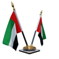 emiratos árabes unidos ilustración 3d soporte de bandera de escritorio doble v png