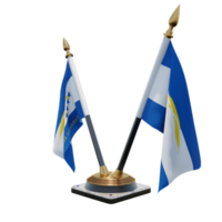 Johnston Atoll 3d illustration Double V Desk Flag Stand png