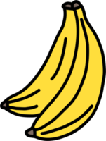 doodle desenho de esboço à mão livre de banana. png