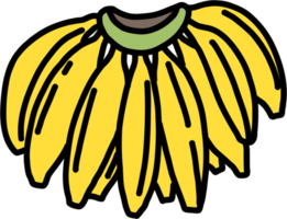 doodle uit de vrije hand schets tekening van banaan fruit. png