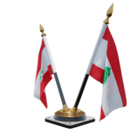 Libano 3d illustrazione Doppio v scrivania bandiera In piedi png