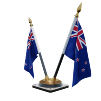 nieuw Zeeland 3d illustratie dubbele v bureau vlag staan png