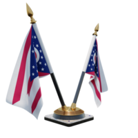 ohio illustration 3d double v support de drapeau de bureau png