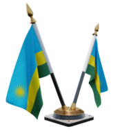 suporte de bandeira de mesa dupla v ilustração 3d de ruanda png