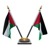 Palestine 3d illustration Double V Desk Flag Stand png