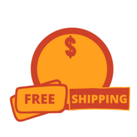 Free shipping, delivery sticker design png