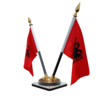 Albania 3d illustration Double V Desk Flag Stand png