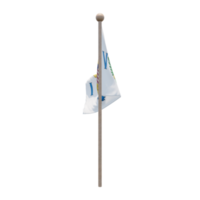 United States Virgin Islands 3d illustration flag on pole. Wood flagpole png