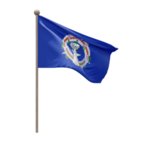 bandera de ilustración 3d de las islas mariana del norte en el poste. asta de bandera de madera png
