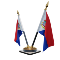 sint maarten 3d illustratie dubbele v bureau vlag staan png