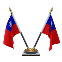 Taiwan republiek van China 3d illustratie dubbele v bureau vlag staan png