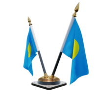 Palau 3d illustration Double V Desk Flag Stand png