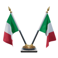 italie 3d illustration double v bureau porte-drapeau png