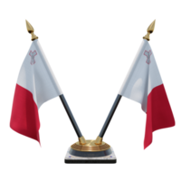 Malta 3d illustration Double V Desk Flag Stand png