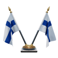 Finland 3d illustratie dubbele v bureau vlag staan png