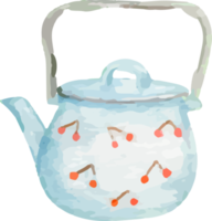 Teapot painted in watercolor. png