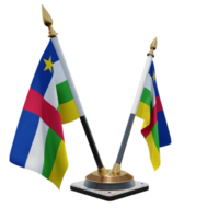 Central African Republic 3d illustration Double V Desk Flag Stand png