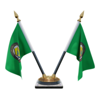Gulf Cooperation Council 3d illustration Double V Desk Flag Stand png