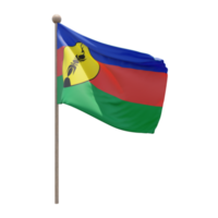 bandeira de ilustração 3d flnks no poste. mastro de madeira png