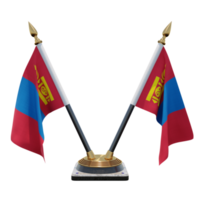 Mongolië 3d illustratie dubbele v bureau vlag staan png