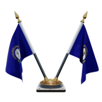 Kentucky 3d illustration Double V Desk Flag Stand png