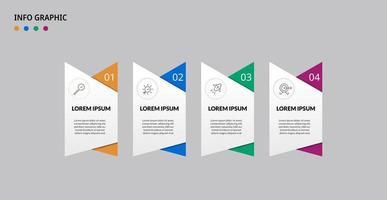 Vector Infographic design business template with icons and 4 options or steps. Can be used for process diagram, presentations, workflow layout, banner, flow chart, info graph