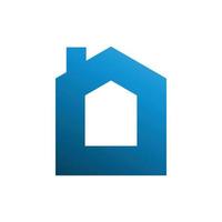 blue house building logo design vector