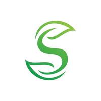 letter s leaf logo design vector