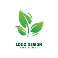 green leaf plant logo design vector